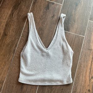 Abercrombie & Fitch Grey V-Neck Sweater Tank Top  Small